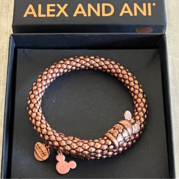 Alex & Ani Disney Gift of Wisdom Mickey Mouse Rose Gold Wrap Bracelet - Picture 8 of 14